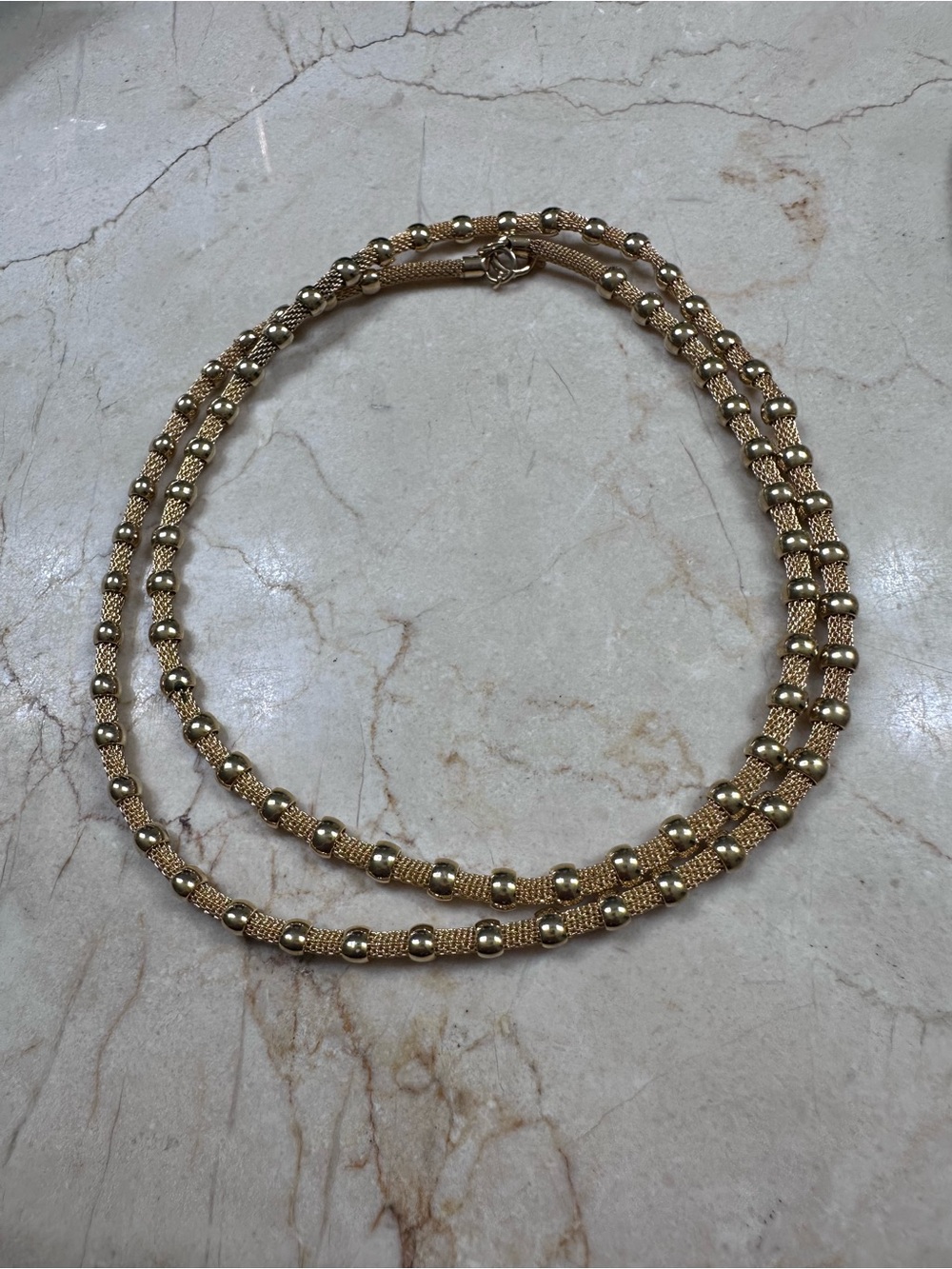 Gold Beaded Rope Necklace - Women Jewelry